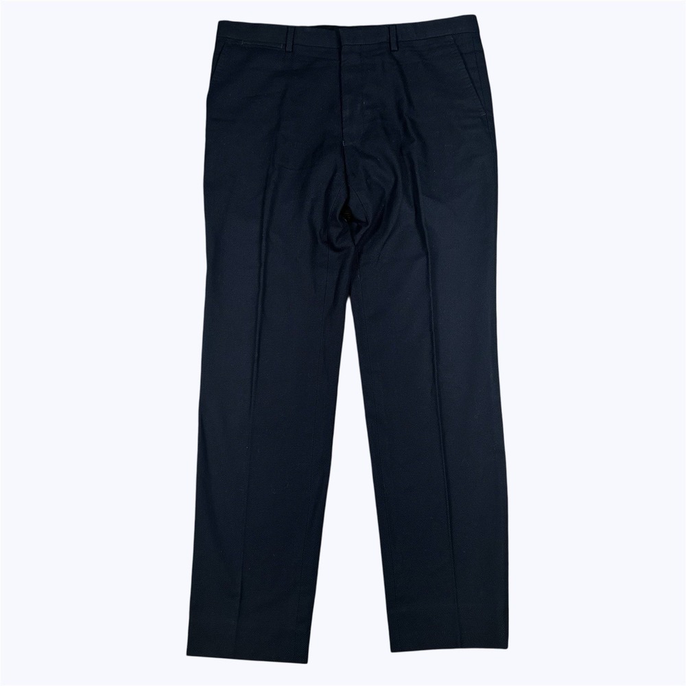 Dries Van Noten Men's Dress Flat Front Pants Trouser Textured Navy Sz 34x31  EUC